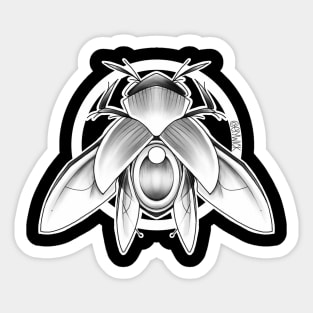 scarab (black and grey) Sticker